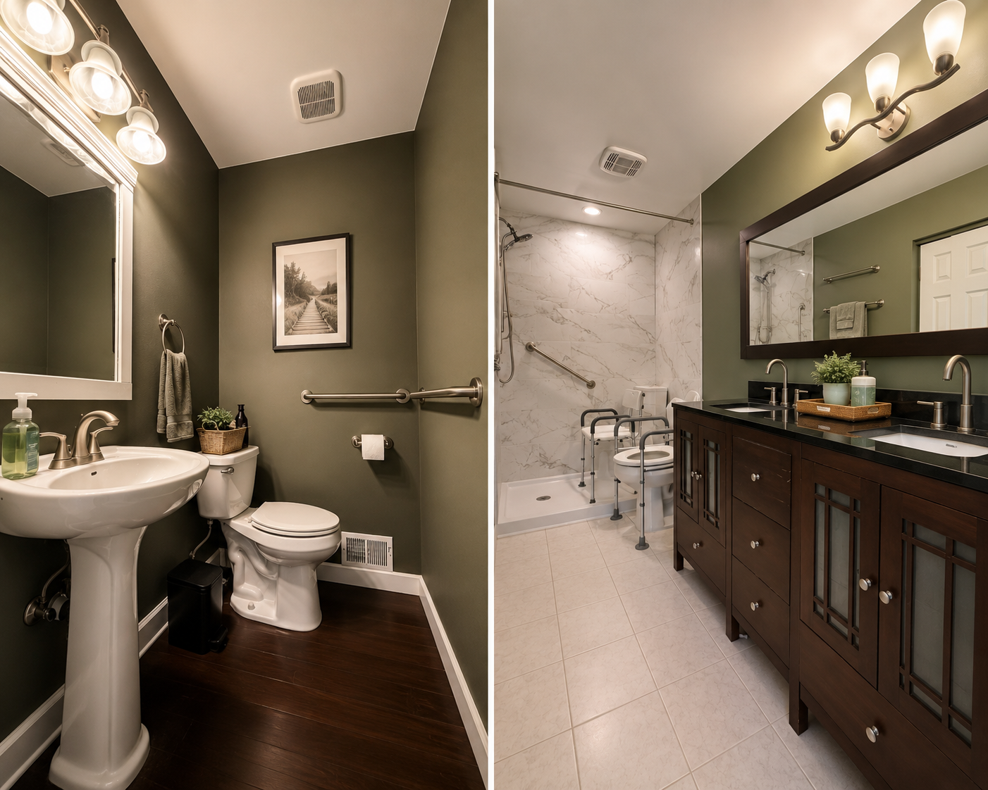 Clean, comfortable bathroom at Your Home Assisted Living